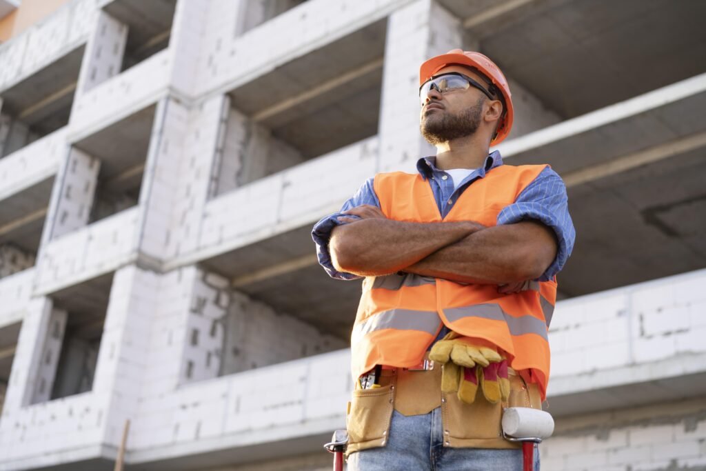 construction workers, building in progress