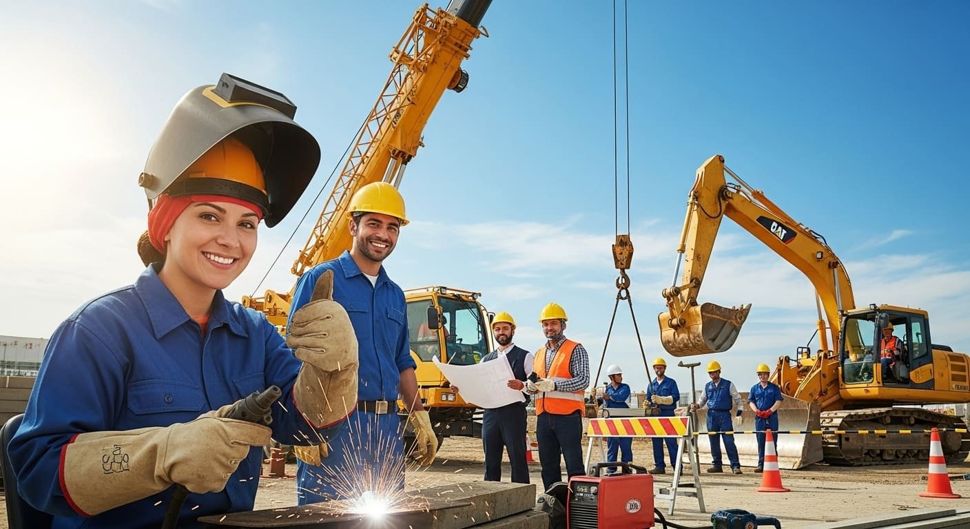 Specialty construction staff welders crane operators